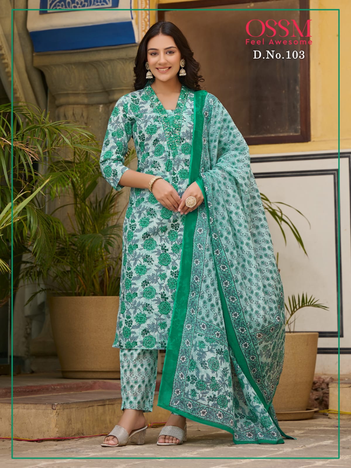Malhar By Ossm Printed Cotton Designer Kurti With Bottom Dupatta Wholesale  Shop In Surat